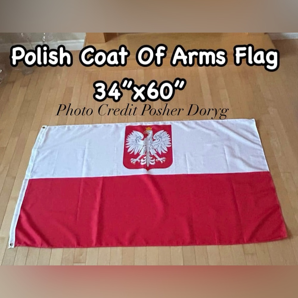 Polish Coat of Arms Flag - Red and White